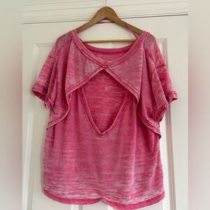 Pink free people top flowy